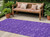 8' Runner Purple Geometric Washable Non Skid Indoor Outdoor Runner Rug