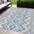 5' X 8' Navy Blue And Denim Blue Geometric Washable Indoor Outdoor Area Rug - 608219042400