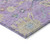 3' X 5' Purple Ivory And Denim Blue Floral Washable Indoor Outdoor Area Rug