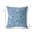 26" X 26" Dark Blue Blown Seam Floral Indoor Outdoor Throw Pillow