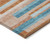 5' X 8' Orange Teal Blue And Salmon Striped Washable Indoor Outdoor Area Rug