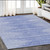 5' X 8' Denim Blue And Ivory Abstract Washable Indoor Outdoor Area Rug - Denim Blue, Ivory