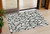3' X 5' Ivory And Black Geometric Washable Indoor Outdoor Area Rug - Ivory, Black