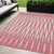 5' X 8' Blush And Ivory Geometric Washable Indoor Outdoor Area Rug Transitional Style - Blush, Ivory Color
