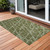 2' X 3' Green Abstract Washable Non Skid Indoor Outdoor Area Rug Transitional Style - Green Color