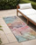 8' Runner Blue Abstract Washable Non Skid Indoor Outdoor Runner Rug