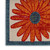 6' Ivory Blue And Orange Floral Indoor Outdoor Runner Rug - Ivory, Blue, Orange