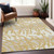 3' X 5' Gold Gray And Ivory Animal Print Washable Indoor Outdoor Area Rug