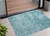 2' X 3' Teal Abstract Washable Non Skid Indoor Outdoor Area Rug - 608219063160