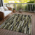3' X 5' Brown Black And Green Striped Washable Indoor Outdoor Area Rug