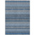 5' X 8' Denim Blue And Ivory Striped Washable Indoor Outdoor Area Rug