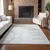 5' X 8' Silver Gray And Ivory Abstract Washable Indoor Outdoor Area Rug Transitional Style - Silver, Gray, Ivory Color
