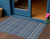 3' X 5' Navy Blue And Mint Green Striped Washable Indoor Outdoor Area Rug