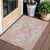 3' X 5' Salmon Gray And Taupe Floral Washable Indoor Outdoor Area Rug
