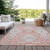 3' X 5' Salmon Gray And Taupe Floral Washable Indoor Outdoor Area Rug