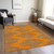 5' X 8' Orange And Blue Geometric Washable Indoor Outdoor Area Rug