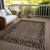 3' X 5' Brown Animal Print Washable Indoor Outdoor Area Rug