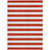 3' X 5' Red and White Striped Washable Non Skid Indoor Outdoor Area Rug