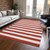 3' X 5' Red and White Striped Washable Non Skid Indoor Outdoor Area Rug