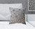 18" x 18" Gray Peacock Blown Seam Floral Indoor Outdoor Throw Pillow