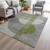 3' X 5' Olive Green And Gray Geometric Washable Indoor Outdoor Area Rug