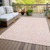 5' X 8' Pink And Gray Abstract Washable Indoor Outdoor Area Rug