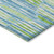5' X 8' Aqua Teal Blue And Lime Green Abstract Washable Indoor Outdoor Area Rug