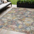 5' X 8' Gold Blue And Brown Floral Washable Indoor Outdoor Area Rug
