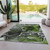 3' X 5' Green Abstract Washable Non Skid Indoor Outdoor Area Rug Contemporary Style - Green Color