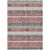 5' X 8' Burgundy And Silver Striped Washable Indoor Outdoor Area Rug