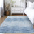 3' X 5' Navy Blue And Sky Blue Abstract Washable Indoor Outdoor Area Rug Transitional Style - Navy Blue, Sky Blue Color