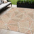 5' X 8' Terra Cotta Beige And Salmon Geometric Washable Indoor Outdoor Area Rug