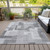 5' X 8' Silver And Charcoal Abstract Washable Indoor Outdoor Area Rug