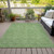 5' X 8' Green And Ivory Geometric Washable Indoor Outdoor Area Rug Transitional Style - Green, Ivory Color