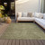 5' X 8' Green Beige And Brown Abstract Washable Indoor Outdoor Area Rug
