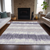 3' X 5' Lavender Purple And Ivory Striped Washable Indoor Outdoor Area Rug