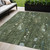 5' X 8' Fern Green And Beige Abstract Washable Indoor Outdoor Area Rug - Fern Green, Beige