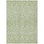 3' X 5' Green And Ivory Damask Washable Indoor Outdoor Area Rug