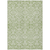 3' X 5' Green And Ivory Damask Washable Indoor Outdoor Area Rug