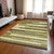 5' X 8' Olive Green Ivory And Beige Striped Washable Indoor Outdoor Area Rug