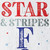 36" Blue Red And White Solid Wood Stars and Stripes July Fourth Fireworks Porch Sign