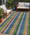 5' X 8' Navy Blue Pink And Sage Plaid Washable Indoor Outdoor Area Rug