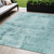 5' X 8' Blue And Ivory Abstract Washable Indoor Outdoor Area Rug Transitional Style - Blue, Ivory Color