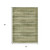 3' X 5' Green And Beige Striped Washable Indoor Outdoor Area Rug