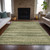 3' X 5' Green And Beige Striped Washable Indoor Outdoor Area Rug