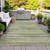 3' X 5' Green And Beige Striped Washable Indoor Outdoor Area Rug