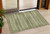 3' X 5' Green And Beige Striped Washable Indoor Outdoor Area Rug