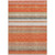 5' X 8' Coral Ivory And Gray Striped Washable Indoor Outdoor Area Rug