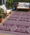 5' X 8' Eggplant And Ivory Southwestern Washable Indoor Outdoor Area Rug