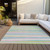 5' X 8' Mint Green Pink And Blue Striped Washable Indoor Outdoor Area Rug